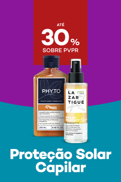 Cuidados de Prote&ccedil;&atilde;o Solar para o cabelo com destaque promocional at&eacute; 30% sobre pre&ccedil;o de Venda ao P&uacute;blico Recomendado